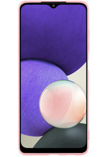 Nomfy Hoesje Geschikt voor Samsung M22 Hoesje Siliconen Cover Case - Hoes Geschikt voor Samsung Galaxy M22 Hoes Back Case - Lichtroze