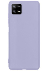Nomfy Samsung Galaxy M22 Hoesje Siliconen Cover Hoes Case - Samsung Galaxy M22 Hoes Siliconen Hoesje Back Cover - Lila