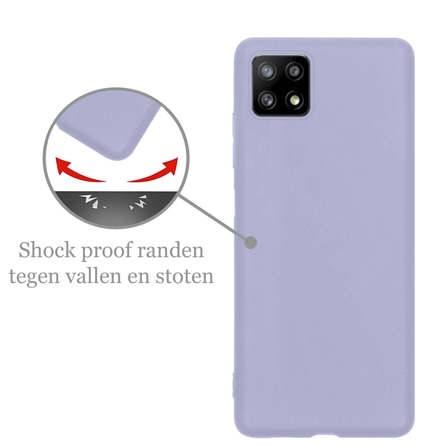 Nomfy Hoesje Geschikt voor Samsung M22 Hoesje Siliconen Cover Case - Hoes Geschikt voor Samsung Galaxy M22 Hoes Back Case - Lila