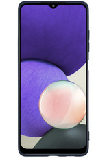 Nomfy Hoesje Geschikt voor Samsung M22 Hoesje Siliconen Cover Case - Hoes Geschikt voor Samsung Galaxy M22 Hoes Back Case - Donkerblauw