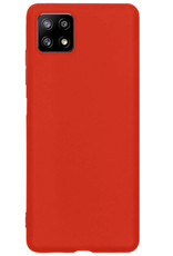 Nomfy Samsung Galaxy M22 Hoesje Siliconen Cover Hoes Case - Samsung Galaxy M22 Hoes Siliconen Hoesje Back Cover - Rood