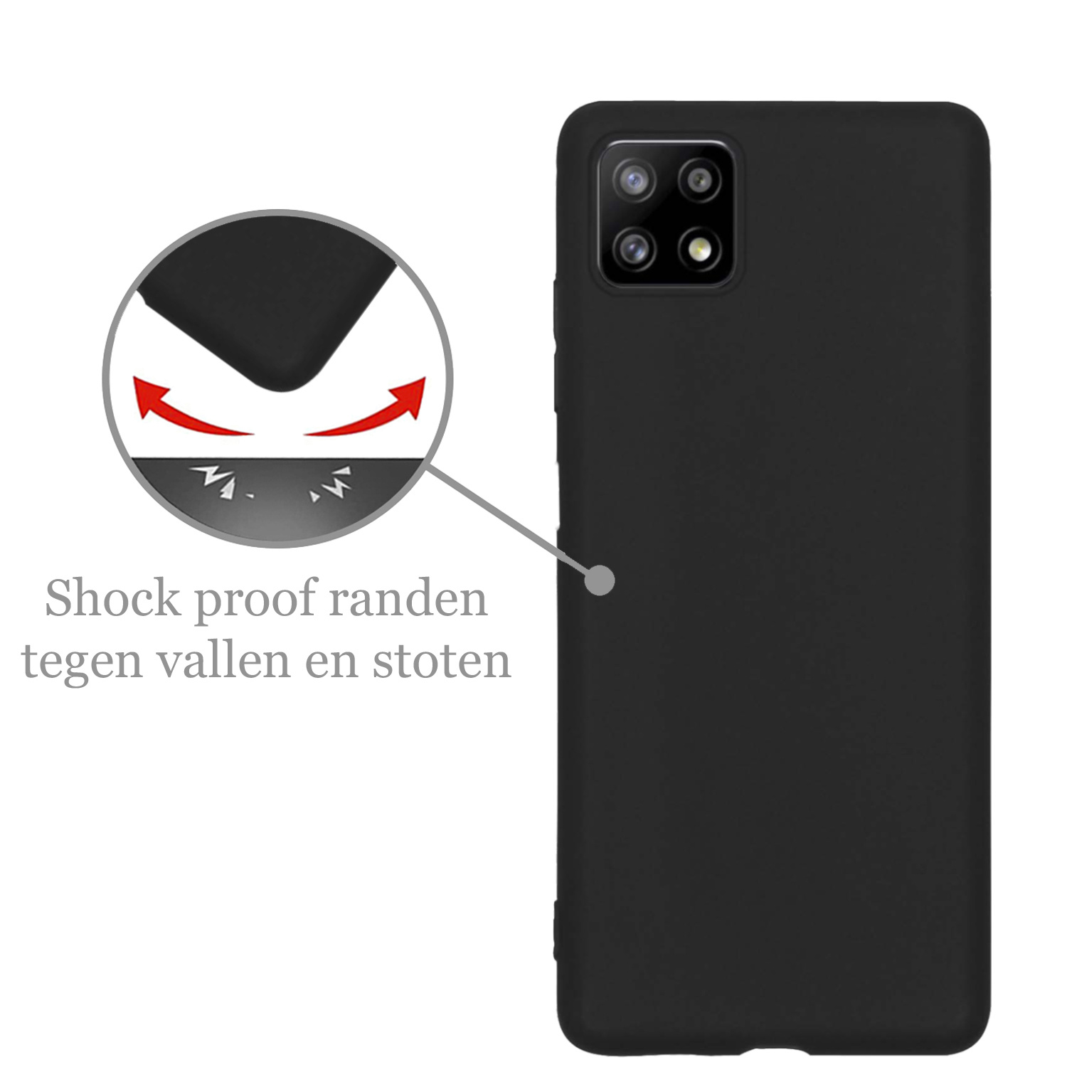 Nomfy Hoesje Geschikt voor Samsung M22 Hoesje Siliconen Cover Case - Hoes Geschikt voor Samsung Galaxy M22 Hoes Back Case - Zwart