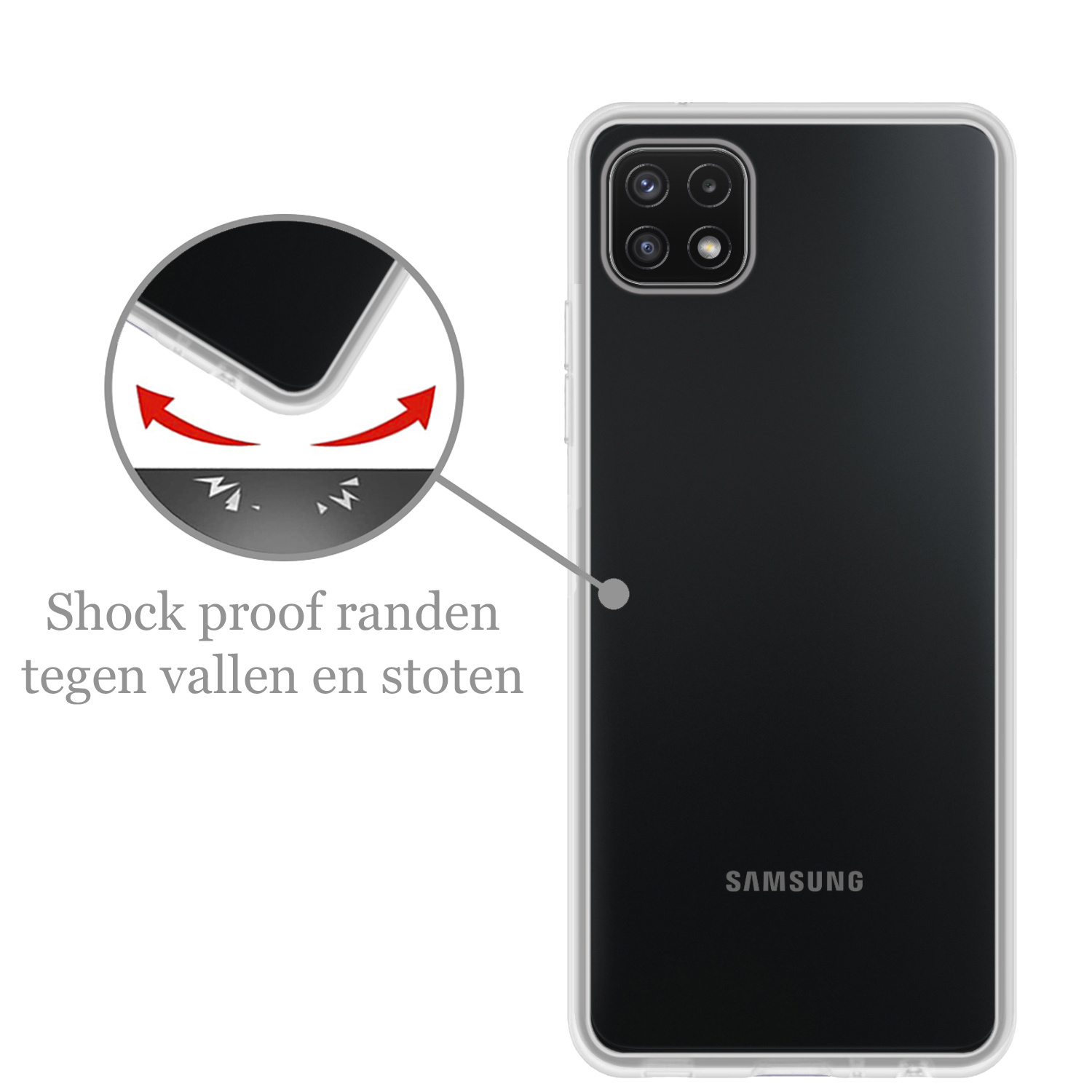 Nomfy Hoesje Geschikt voor Samsung M22 Hoesje Siliconen Cover Case - Hoes Geschikt voor Samsung Galaxy M22 Hoes Back Case - Transparant
