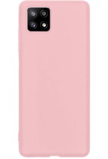NoXx Samsung Galaxy M22 Hoesje Back Cover Siliconen Case Hoes - Lichtroze - 2x