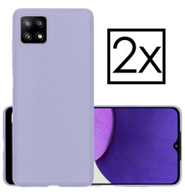 NoXx NoXx Samsung Galaxy M22 Hoesje Siliconen - Lila - 2 PACK