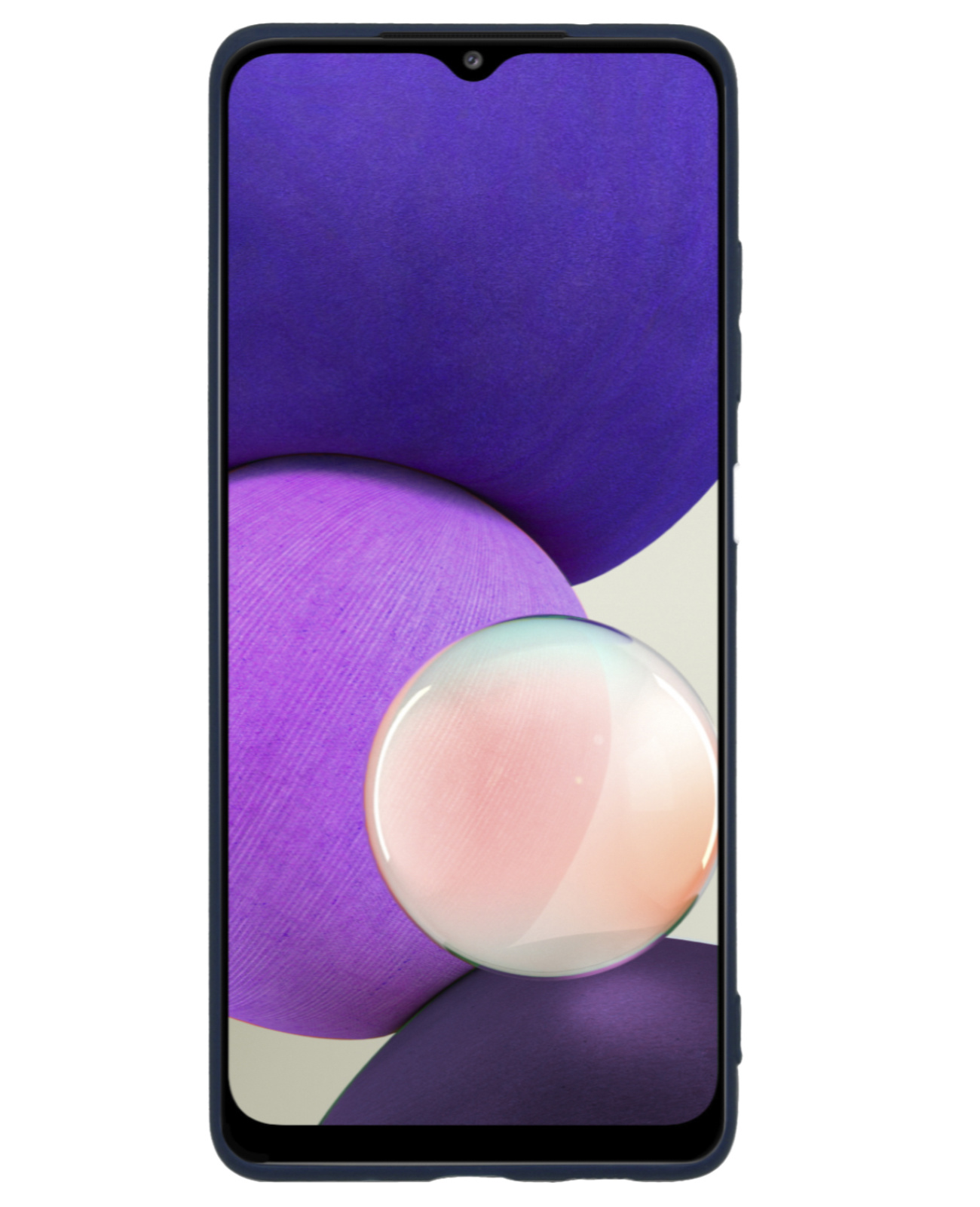 NoXx Hoes Geschikt voor Samsung M22 Hoesje Cover Siliconen Back Case Hoes - Donkerblauw - 2x