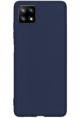 NoXx Hoes Geschikt voor Samsung M22 Hoesje Cover Siliconen Back Case Hoes - Donkerblauw - 2x