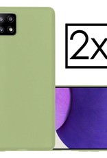 NoXx Hoes Geschikt voor Samsung M22 Hoesje Cover Siliconen Back Case Hoes - Groen - 2x