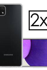 NoXx Hoes Geschikt voor Samsung M22 Hoesje Cover Siliconen Back Case Hoes - Transparant - 2x