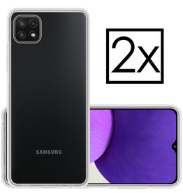 NoXx Samsung Galaxy M22 Hoesje Siliconen - Transparant - 2 PACK