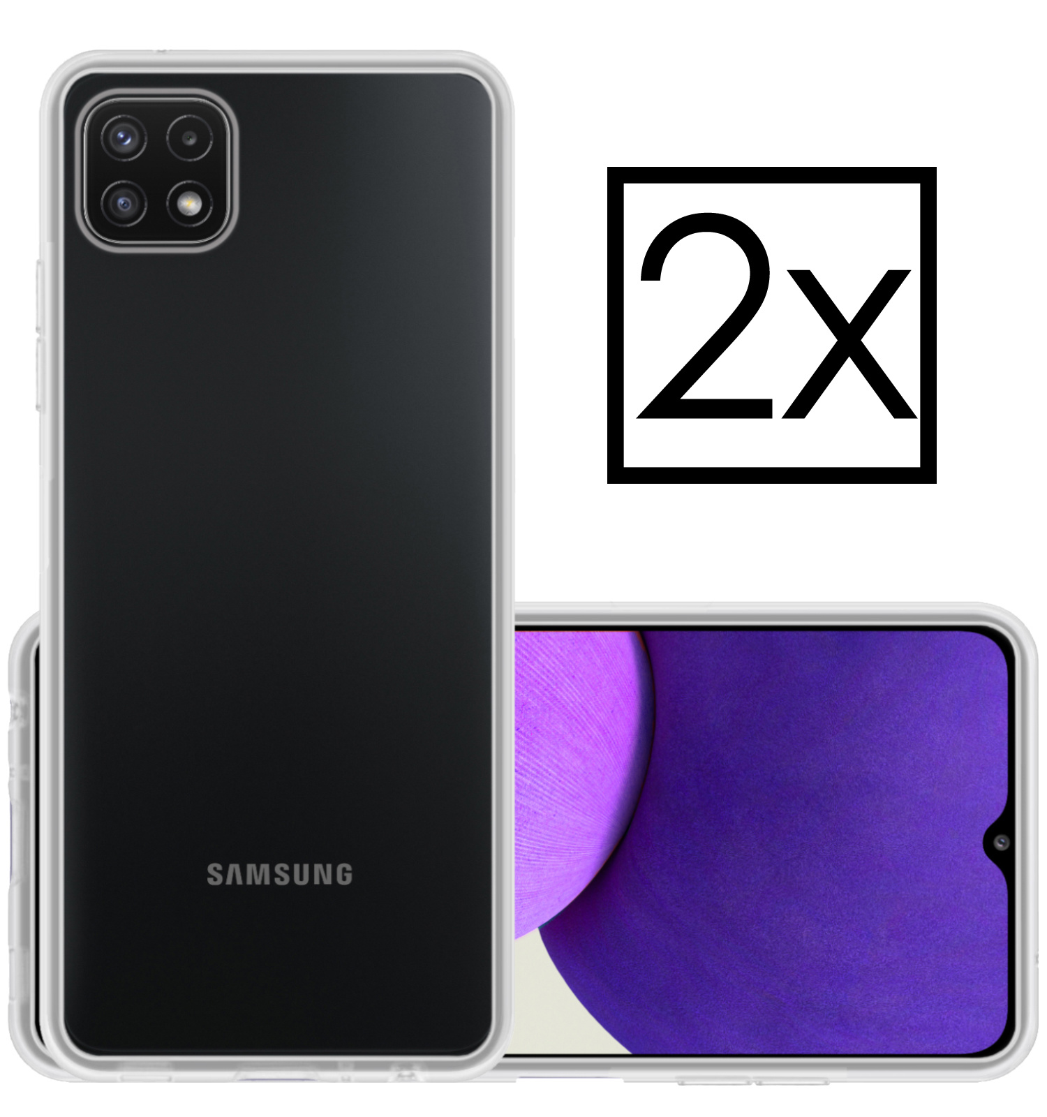 Samsung Galaxy M22 Hoesje Back Cover Siliconen Case Hoes - Transparant - 2x