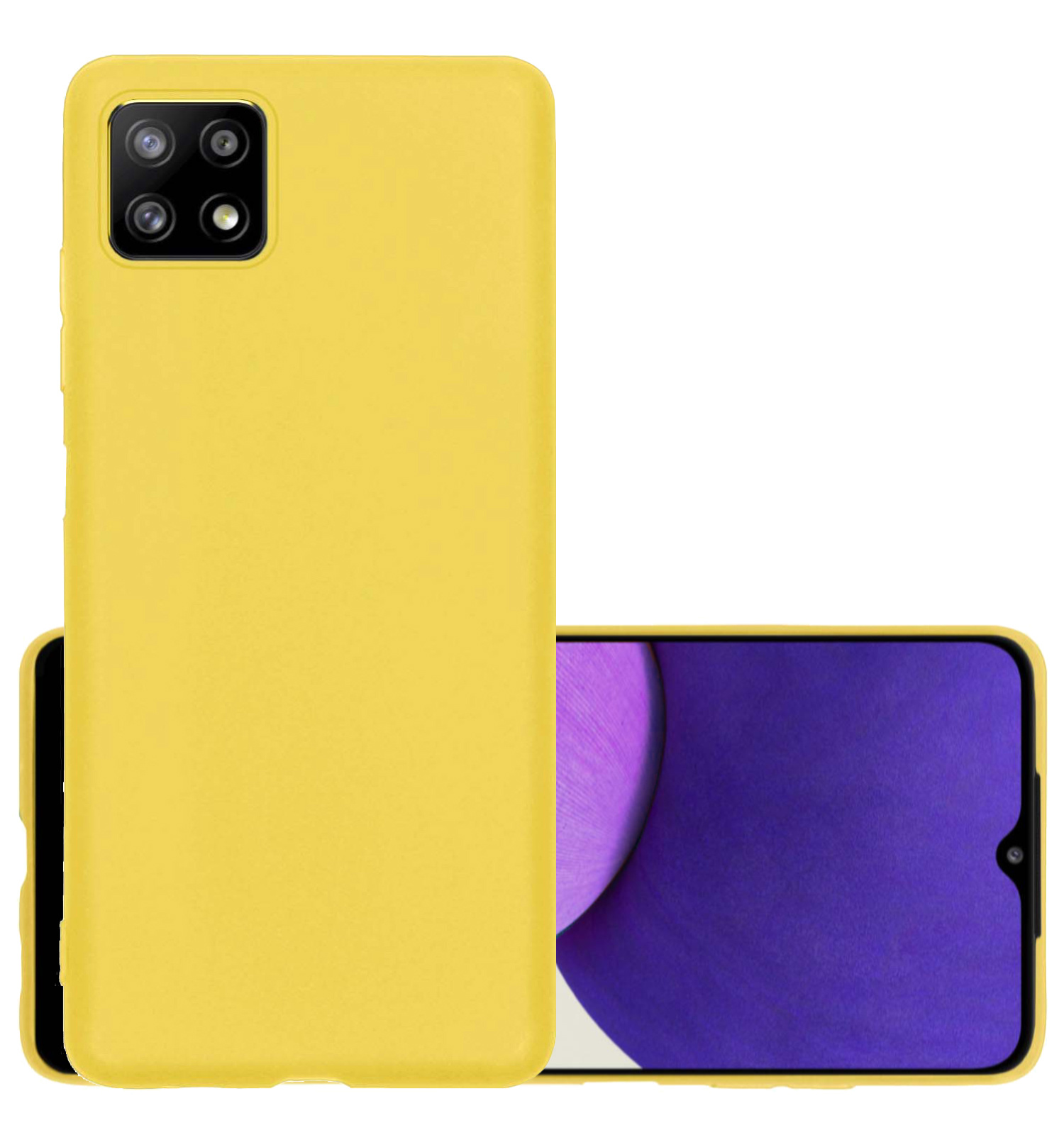 NoXx Hoes Geschikt voor Samsung M22 Hoesje Cover Siliconen Back Case Hoes - Geel