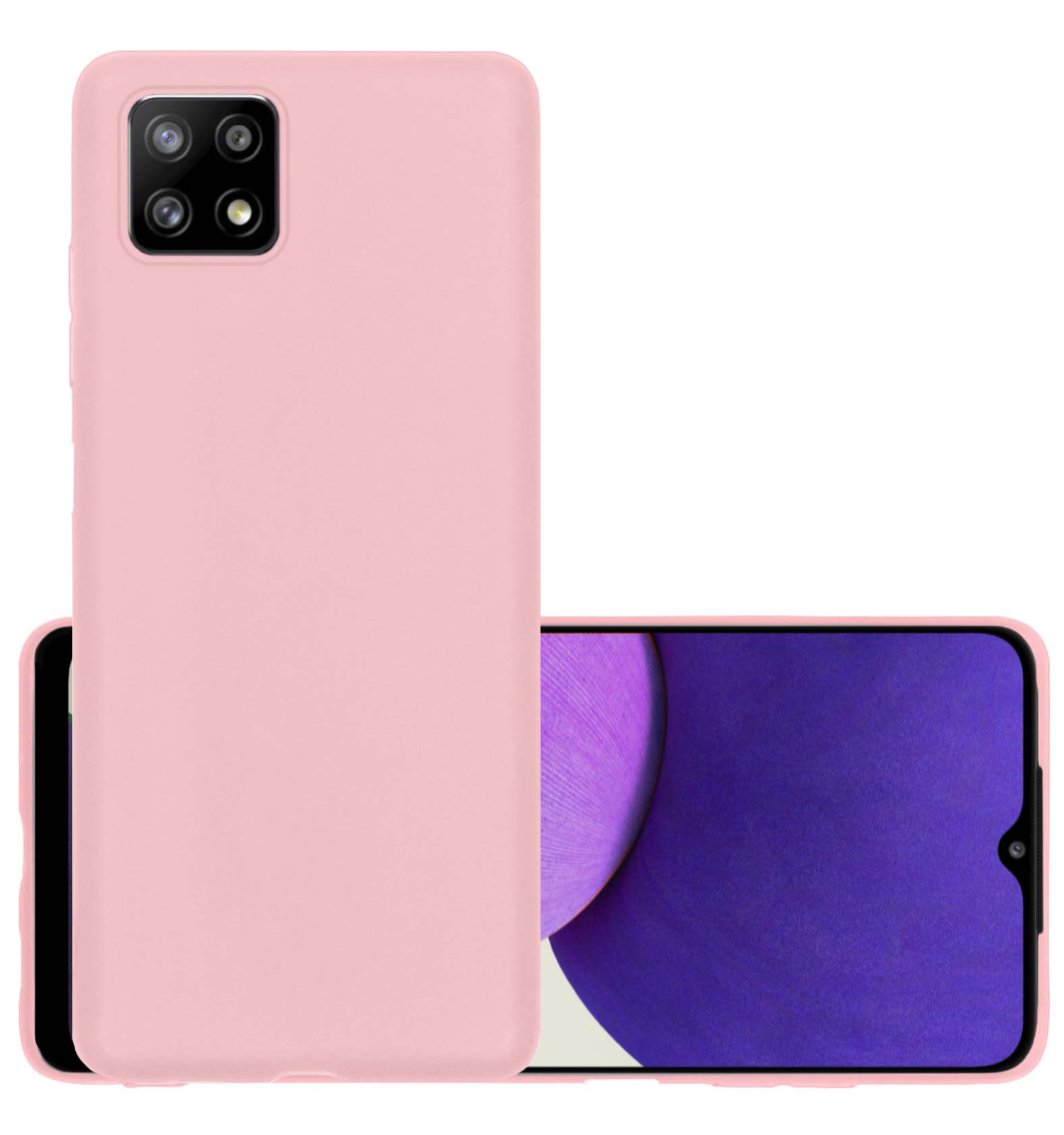 NoXx Hoes Geschikt voor Samsung M22 Hoesje Cover Siliconen Back Case Hoes - Lichtroze