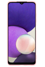 NoXx Hoes Geschikt voor Samsung M22 Hoesje Cover Siliconen Back Case Hoes - Lichtroze