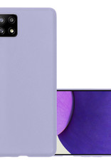 NoXx Hoes Geschikt voor Samsung M22 Hoesje Cover Siliconen Back Case Hoes - Lila