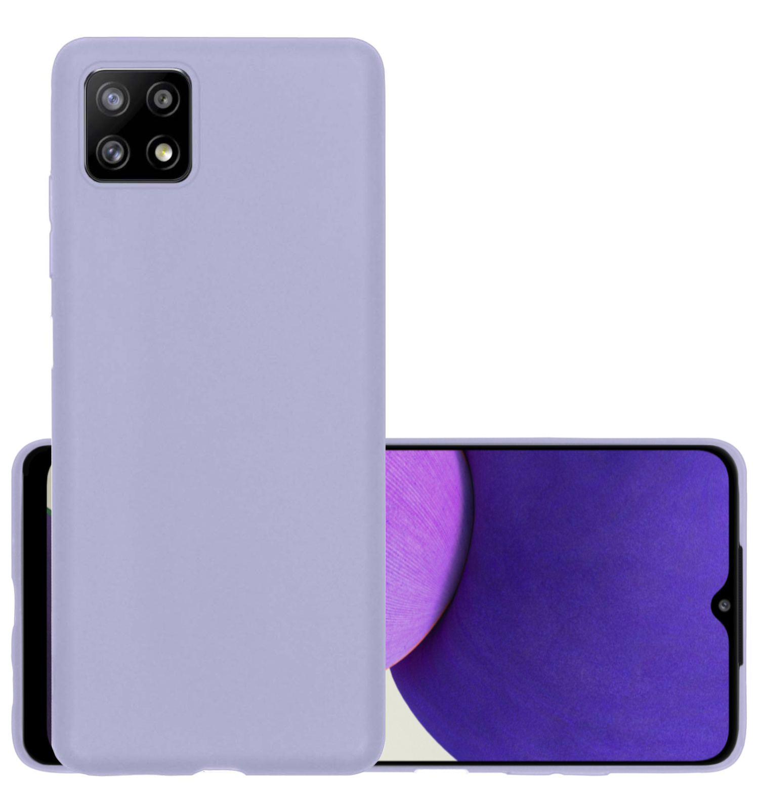 NoXx Hoes Geschikt voor Samsung M22 Hoesje Cover Siliconen Back Case Hoes - Lila