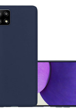 NoXx Hoes Geschikt voor Samsung M22 Hoesje Cover Siliconen Back Case Hoes - Donkerblauw