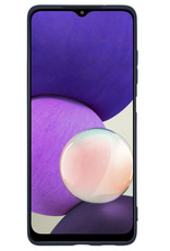 NoXx Hoes Geschikt voor Samsung M22 Hoesje Cover Siliconen Back Case Hoes - Donkerblauw