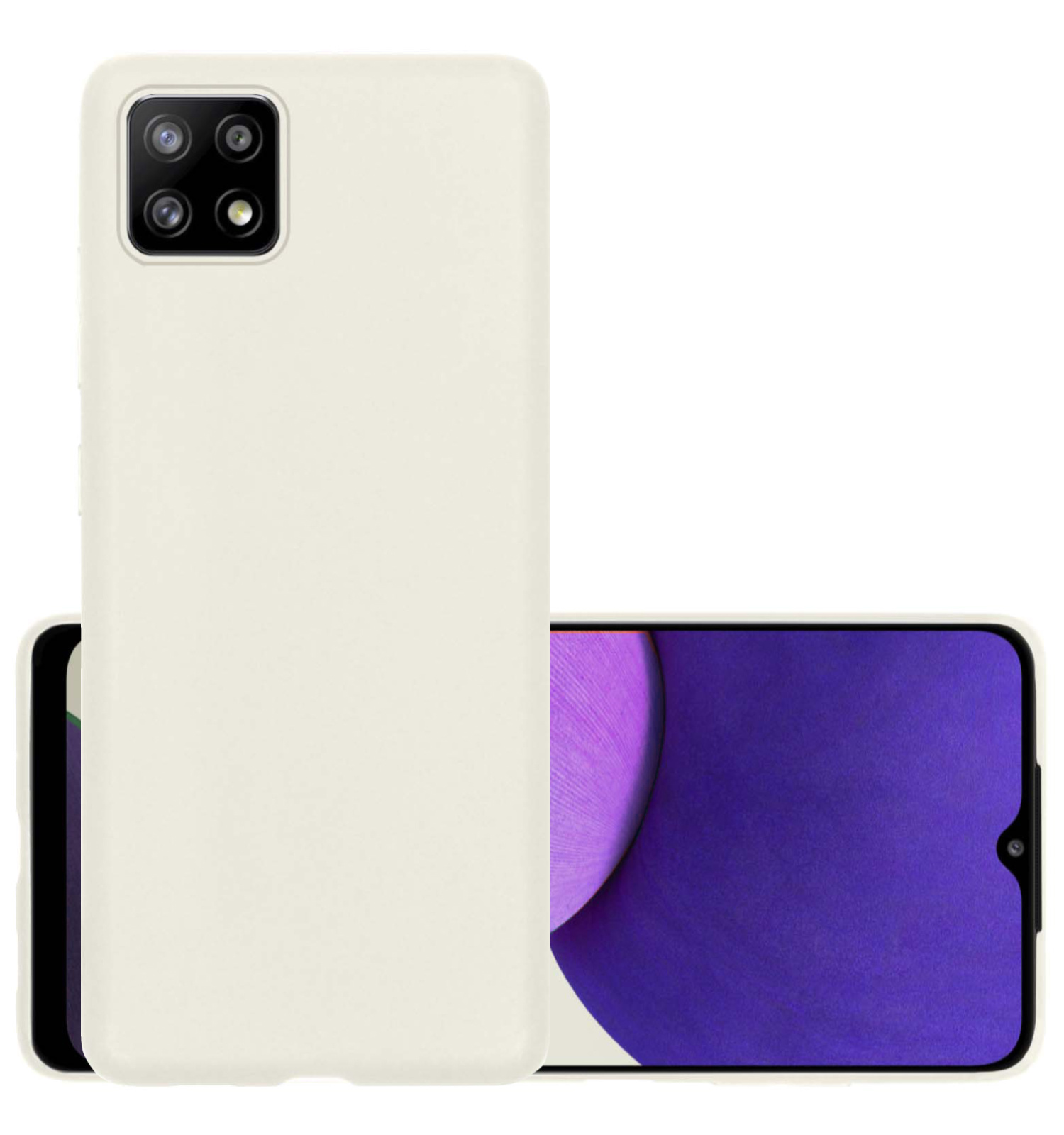 NoXx Hoes Geschikt voor Samsung M22 Hoesje Cover Siliconen Back Case Hoes - Wit