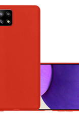 NoXx Hoes Geschikt voor Samsung M22 Hoesje Cover Siliconen Back Case Hoes - Rood