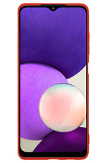 NoXx Hoes Geschikt voor Samsung M22 Hoesje Cover Siliconen Back Case Hoes - Rood