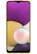 BASEY. Hoes Geschikt voor Samsung M22 Hoesje Siliconen Back Cover Case - Hoesje Geschikt voor Samsung Galaxy M22 Hoes Cover Hoesje - Geel - 2 Stuks