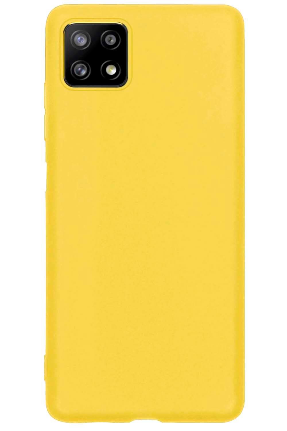 BASEY. Hoes Geschikt voor Samsung M22 Hoesje Siliconen Back Cover Case - Hoesje Geschikt voor Samsung Galaxy M22 Hoes Cover Hoesje - Geel - 2 Stuks