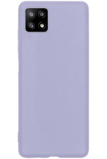 BASEY. Hoes Geschikt voor Samsung M22 Hoesje Siliconen Back Cover Case - Hoesje Geschikt voor Samsung Galaxy M22 Hoes Cover Hoesje - Lila - 2 Stuks