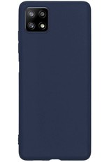 BASEY. Hoes Geschikt voor Samsung M22 Hoesje Siliconen Back Cover Case - Hoesje Geschikt voor Samsung Galaxy M22 Hoes Cover Hoesje - Donkerblauw - 2 Stuks