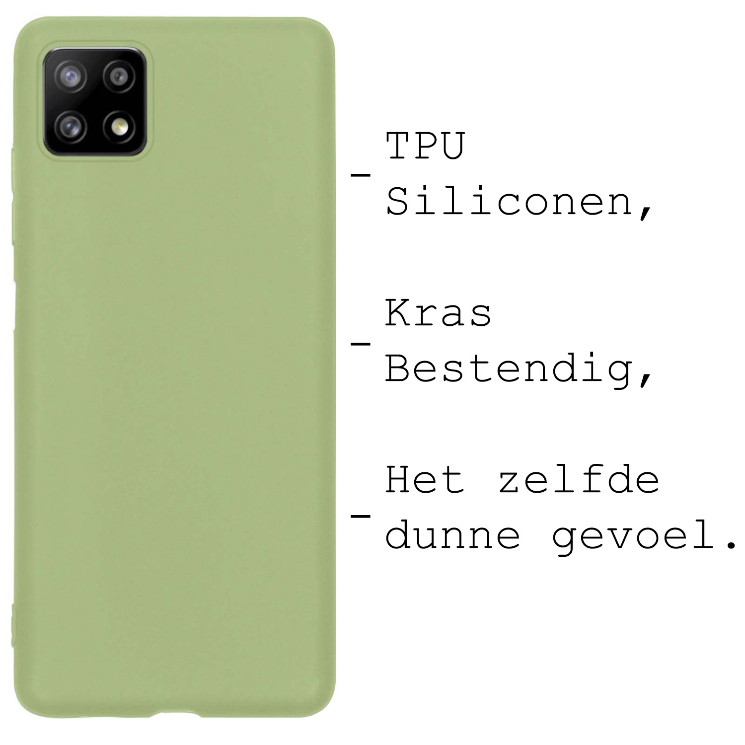 BASEY. Hoes Geschikt voor Samsung M22 Hoesje Siliconen Back Cover Case - Hoesje Geschikt voor Samsung Galaxy M22 Hoes Cover Hoesje - Groen - 2 Stuks
