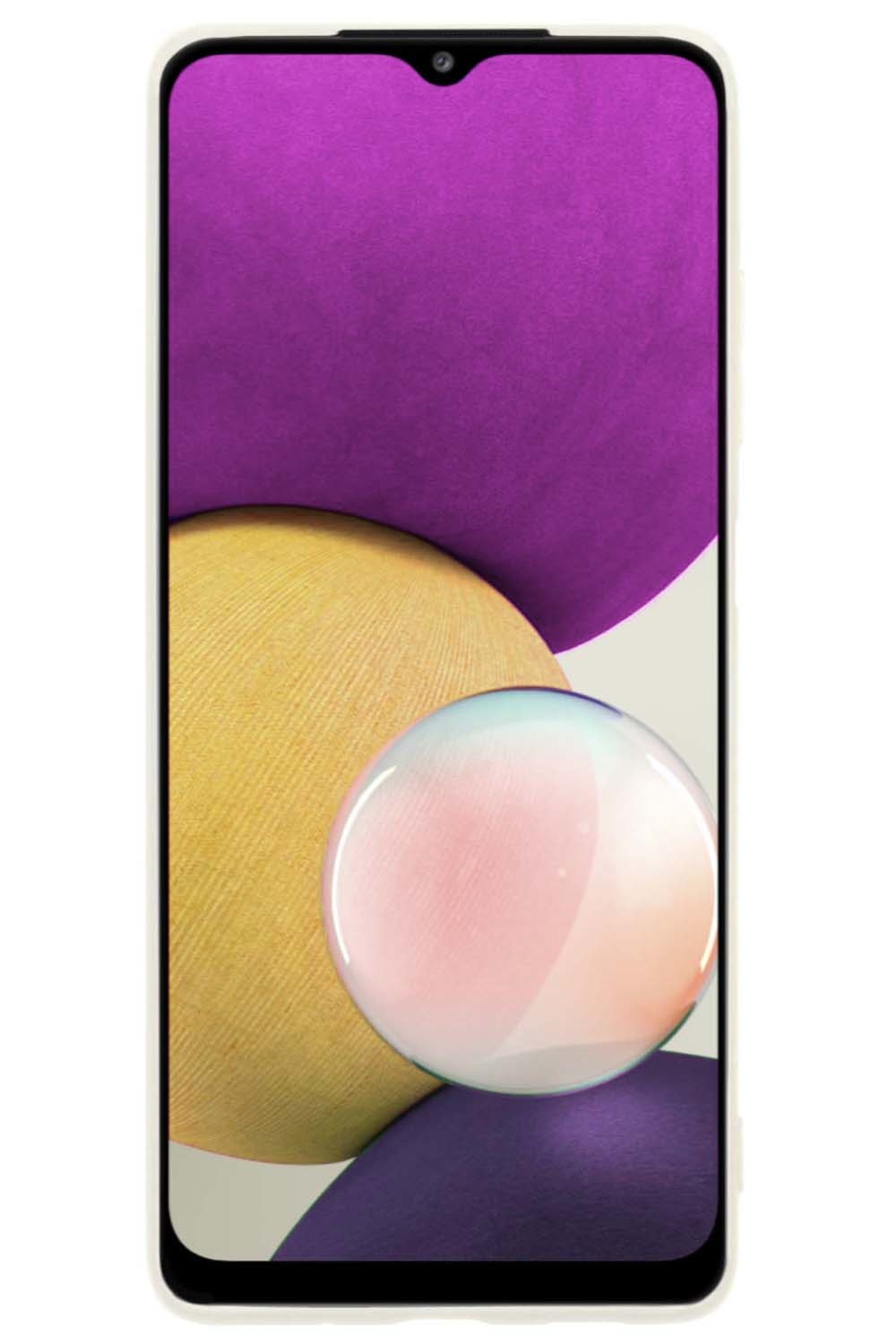 BASEY. Hoes Geschikt voor Samsung M22 Hoesje Siliconen Back Cover Case - Hoesje Geschikt voor Samsung Galaxy M22 Hoes Cover Hoesje - Wit - 2 Stuks