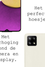 BASEY. Hoes Geschikt voor Samsung M22 Hoesje Siliconen Back Cover Case - Hoesje Geschikt voor Samsung Galaxy M22 Hoes Cover Hoesje - Wit - 2 Stuks