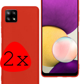 BASEY. BASEY. Samsung Galaxy M22 Hoesje Siliconen - Rood - 2 PACK