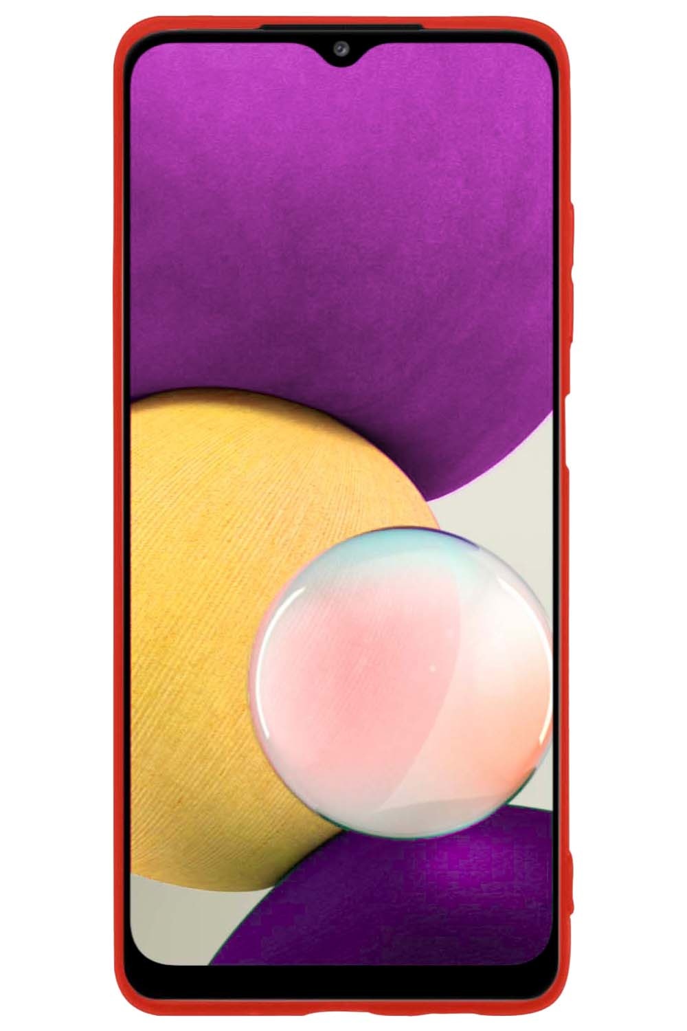 BASEY. Hoes Geschikt voor Samsung M22 Hoesje Siliconen Back Cover Case - Hoesje Geschikt voor Samsung Galaxy M22 Hoes Cover Hoesje - Rood - 2 Stuks