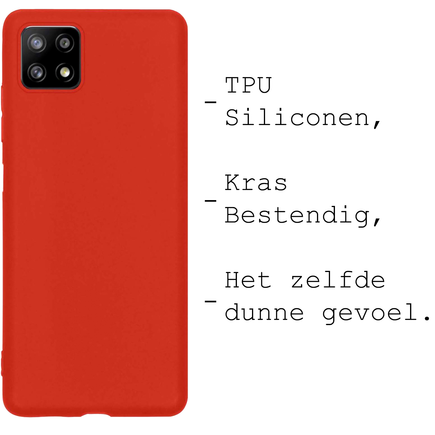BASEY. Hoes Geschikt voor Samsung M22 Hoesje Siliconen Back Cover Case - Hoesje Geschikt voor Samsung Galaxy M22 Hoes Cover Hoesje - Rood - 2 Stuks