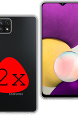 BASEY. Hoes Geschikt voor Samsung M22 Hoesje Siliconen Back Cover Case - Hoesje Geschikt voor Samsung Galaxy M22 Hoes Cover Hoesje - Transparant - 2 Stuks