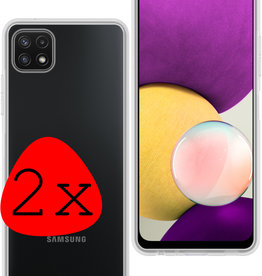 BASEY. Samsung Galaxy M22 Hoesje Siliconen - Transparant - 2 PACK