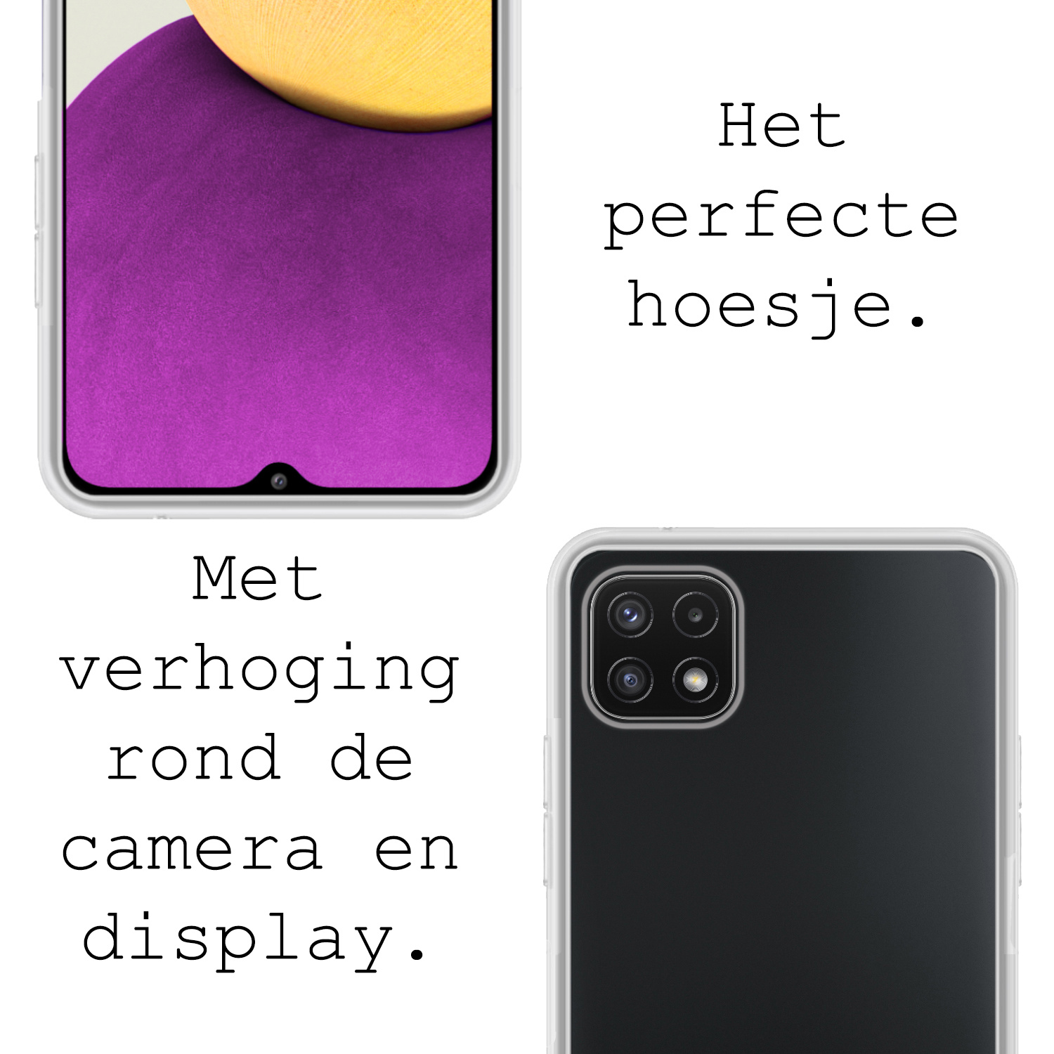 BASEY. Hoes Geschikt voor Samsung M22 Hoesje Siliconen Back Cover Case - Hoesje Geschikt voor Samsung Galaxy M22 Hoes Cover Hoesje - Transparant - 2 Stuks