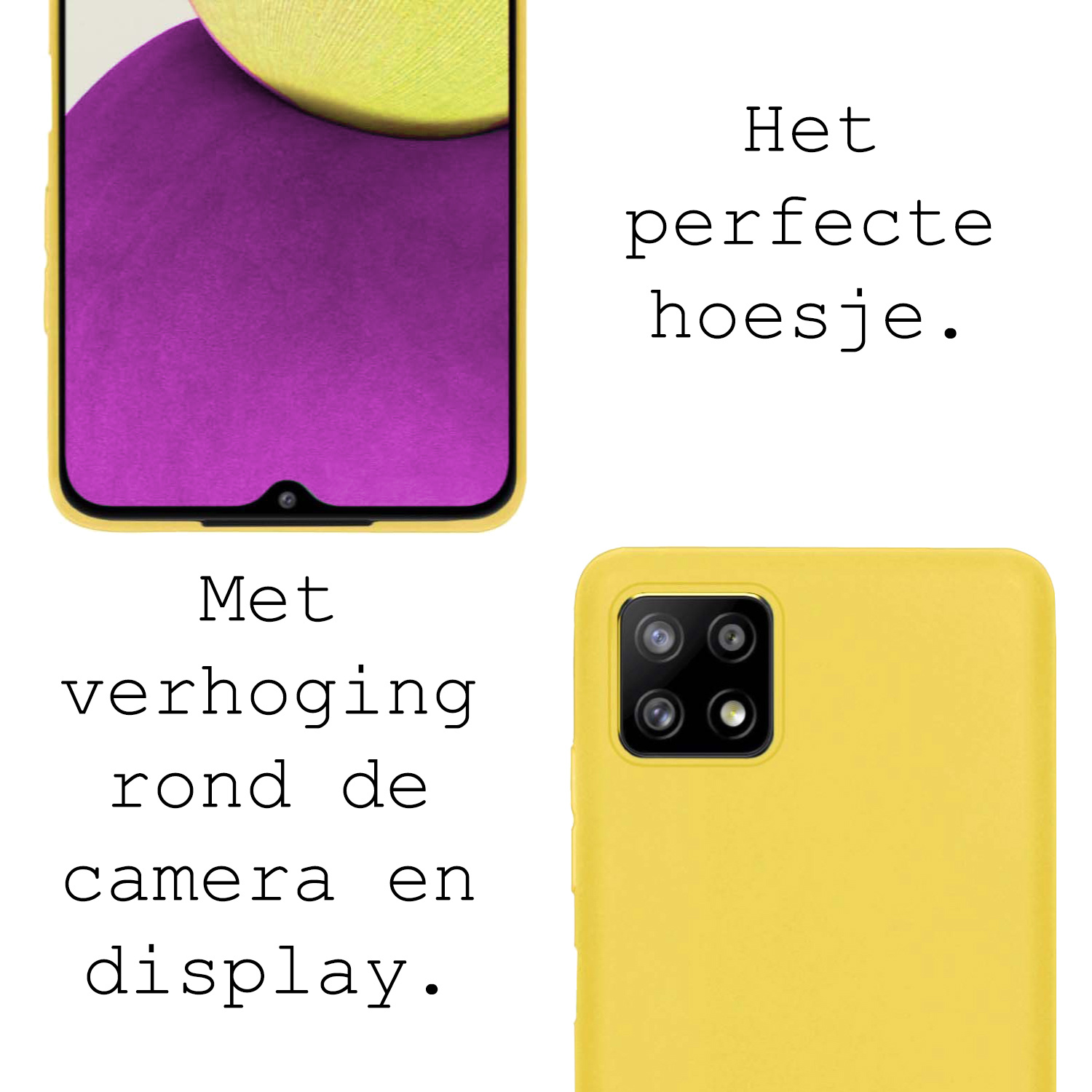 BASEY. Hoes Geschikt voor Samsung M22 Hoesje Siliconen Back Cover Case - Hoesje Geschikt voor Samsung Galaxy M22 Hoes Cover Hoesje - Geel