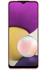 BASEY. Hoes Geschikt voor Samsung M22 Hoesje Siliconen Back Cover Case - Hoesje Geschikt voor Samsung Galaxy M22 Hoes Cover Hoesje - Lichtroze
