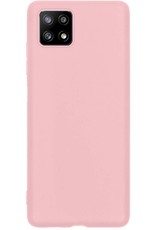 BASEY. Hoes Geschikt voor Samsung M22 Hoesje Siliconen Back Cover Case - Hoesje Geschikt voor Samsung Galaxy M22 Hoes Cover Hoesje - Lichtroze