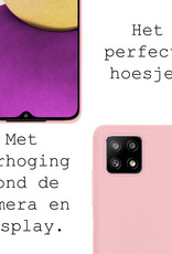 BASEY. Hoes Geschikt voor Samsung M22 Hoesje Siliconen Back Cover Case - Hoesje Geschikt voor Samsung Galaxy M22 Hoes Cover Hoesje - Lichtroze