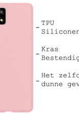 BASEY. Hoes Geschikt voor Samsung M22 Hoesje Siliconen Back Cover Case - Hoesje Geschikt voor Samsung Galaxy M22 Hoes Cover Hoesje - Lichtroze