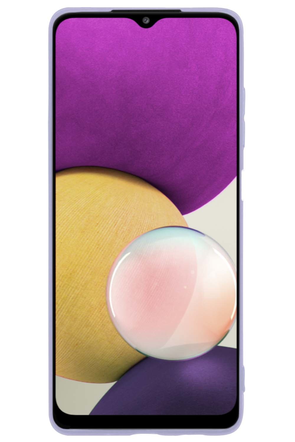 BASEY. Hoes Geschikt voor Samsung M22 Hoesje Siliconen Back Cover Case - Hoesje Geschikt voor Samsung Galaxy M22 Hoes Cover Hoesje - Lila