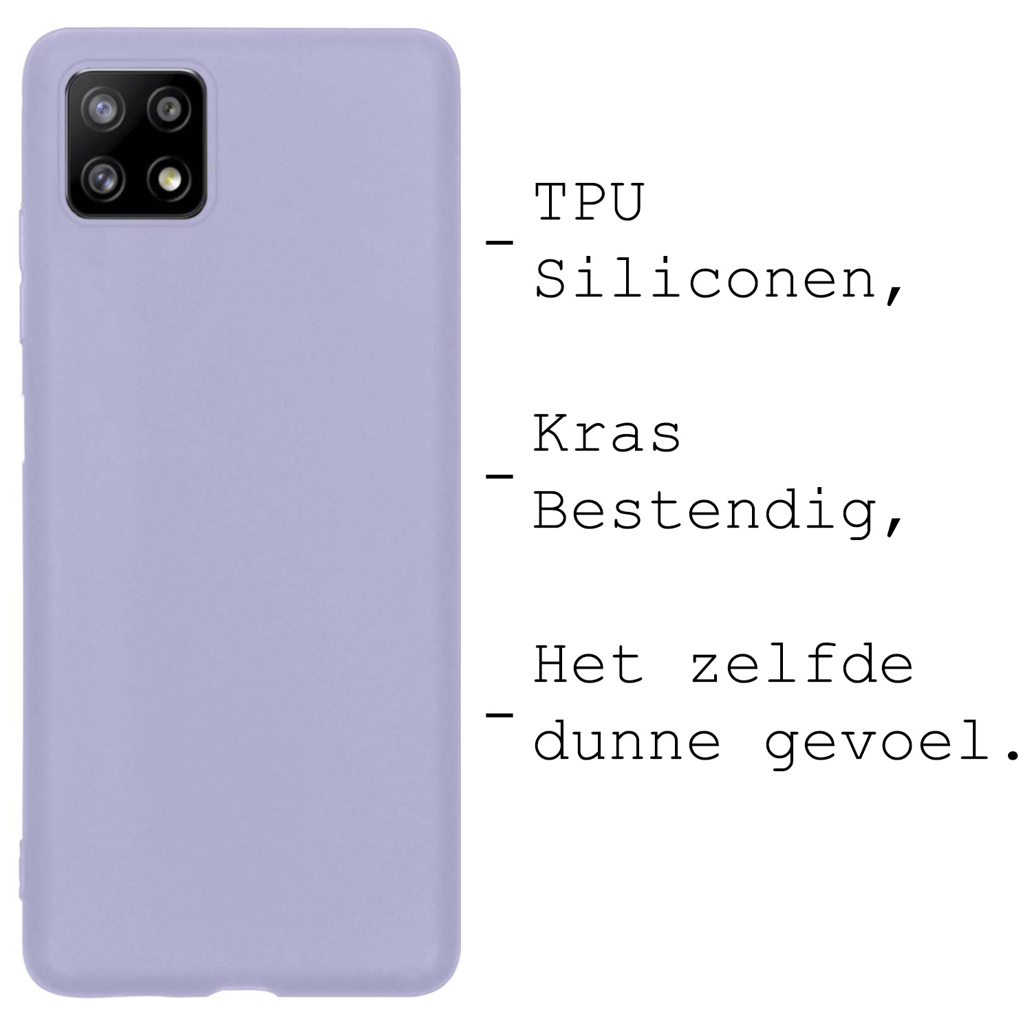 BASEY. Hoes Geschikt voor Samsung M22 Hoesje Siliconen Back Cover Case - Hoesje Geschikt voor Samsung Galaxy M22 Hoes Cover Hoesje - Lila