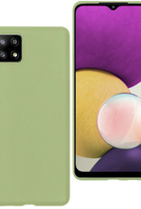 BASEY. Hoes Geschikt voor Samsung M22 Hoesje Siliconen Back Cover Case - Hoesje Geschikt voor Samsung Galaxy M22 Hoes Cover Hoesje - Groen