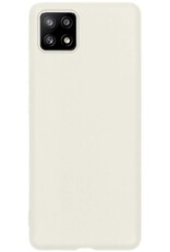 BASEY. Hoes Geschikt voor Samsung M22 Hoesje Siliconen Back Cover Case - Hoesje Geschikt voor Samsung Galaxy M22 Hoes Cover Hoesje - Wit