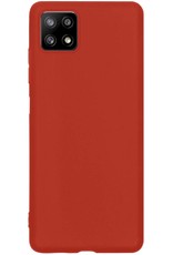 BASEY. Hoes Geschikt voor Samsung M22 Hoesje Siliconen Back Cover Case - Hoesje Geschikt voor Samsung Galaxy M22 Hoes Cover Hoesje - Rood