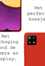BASEY. Hoes Geschikt voor Samsung M22 Hoesje Siliconen Back Cover Case - Hoesje Geschikt voor Samsung Galaxy M22 Hoes Cover Hoesje - Rood