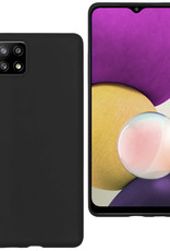 BASEY. Hoes Geschikt voor Samsung M22 Hoesje Siliconen Back Cover Case - Hoesje Geschikt voor Samsung Galaxy M22 Hoes Cover Hoesje - Zwart